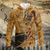 FUNSTUFFPRINT Piano Full Print  3D Hoodie and Zip Hoodie