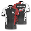 Custom 3D All Over Print Best Strike Custom Bowling Jerseys for Men, White and Red Bowling Shirt, Strike Bowling Shirt