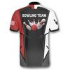 Custom 3D All Over Print Best Strike Custom Bowling Jerseys for Men, White and Red Bowling Shirt, Strike Bowling Shirt