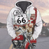 FUNSTUFFPRINT This Biker Conquers Route 66   3D Hoodie and Zip Hoodie