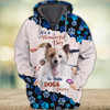 FUNSTUFFPRINT  New Version Paw Pet Groomer Uniform Blue Salon Pet Groomer Personalized Name  3D Hoodie and Zip Hoodie