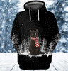 FUNSTUFFPRINT Black Cat And Winter Night  3D Hoodie and Zip Hoodie