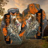 FUNSTUFFPRINT Rabbit Hunting With Beagles Orange Muddy Camo Rabbit Hunting Dogs  3D Hoodie and Zip Hoodie