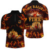Custom Flame bowling shirt custom my balls are on fire bowling Quarter Zip shirts for men, bowling jersey