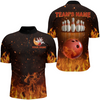 Custom Flame bowling shirt custom my balls are on fire bowling Quarter Zip shirts for men, bowling jersey