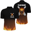 Custom Flame bowling shirt custom my balls are on fire bowling Quarter Zip shirts for men, bowling jersey