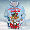 FUNSTUFFPRINT Dachshunds All Hearts Come Home For Christmas 3D Shirt Dachshunds Dog And Santa On Hippie Car 3D Hoodie and Zip Hoodie