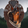 FUNSTUFFPRINT Brown Horse 3D Shirts Design, Love Horse  3D Hoodie and Zip Hoodie