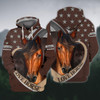 FUNSTUFFPRINT Brown Horse 3D Shirts Design, Love Horse  3D Hoodie and Zip Hoodie