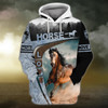 FUNSTUFFPRINT- Brown Horse Shirts Design, Love Horse  3D Hoodie and Zip Hoodie