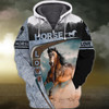 FUNSTUFFPRINT- Brown Horse Shirts Design, Love Horse  3D Hoodie and Zip Hoodie