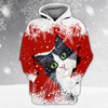 FUNSTUFFPRINT Christmas Cats  3D Hoodie and Zip Hoodie