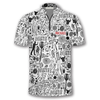 Custom Personalized Doodle Pattern Custom Darts Jerseys for Men, Skull Dart Shirt