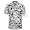 Custom Personalized Doodle Pattern Custom Darts Jerseys for Men, Skull Dart Shirt