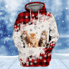 FUNSTUFFPRINT Never Walk Alone Christmas Cats  3D Hoodie and Zip Hoodie