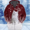 FUNSTUFFPRINT Love Cat, Merry Christmas  3D Hoodie and Zip Hoodie