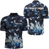 Custom Bowling Shirt For men custom Quarter Zip Bowling Jersey 3D Bowling Multi Color Team Shirt For men