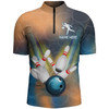 Custom Personalized Bowling Quarter-Zip Shirt Men 3D Bowling Jersey Custom Bowling Team League Shirts
