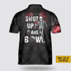 Custom Name Shut up And Bowl Skull Pattern Bowling Jersey Shirt – Gift For Bowling Enthusiasts