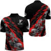 Custom Bowling Shirt for Men Blue Camo Bowling Jersey Flame Bowling Quarter-Zip Shirt