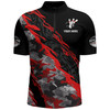 Custom Bowling Shirt for Men Blue Camo Bowling Jersey Flame Bowling Quarter-Zip Shirt