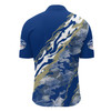 Custom Bowling Shirt for Men Blue Camo Bowling Jersey Flame Bowling Quarter-Zip Shirt