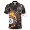 Custom Fire Flame Lightning Custom Billiard Jerseys for Men, Perfect Gift for Billiard Player