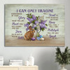 Beautiful Purple Flower Rabbit Drawing Easter Eggs I Can Only Imagine Canvas Wall Art - Christian Wall Decor