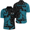 Custom Bowling And Pins Ball Pattern Bowlers Customized Name, Team Name 3D Zipper Polo Shirt For Men