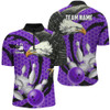 Custom Bowling And Pins Eagle Camo Customized Name, Team Name 3D Zipper Polo Shirt For Men