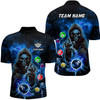 Custom Billiard Multi Color Death Skeleton Customized Name, Team Name 3D Jersey Shirt For Men