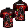 Custom Billiard Multi Color Death Skeleton Customized Name, Team Name 3D Jersey Shirt For Men