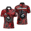 Custom Billiard Red Camo Billiard Spider Cobweb Customized Name, Team Name 3D Jersey Shirt For Men