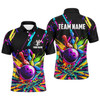Custom Bowling And Pins Colorful Customized Name, Team Name 3D Polo Shirt For Men, Gift for Bowler
