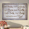 Live Simply Love Generously Canvas Wall Art Christian Decor - Religious Wall Art Canvas