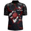 Custom Bowling Quarter-Zip Shirt For Men Camo Bowling Jersey 1/4 Zip Bowling Team League Shirts