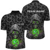 Custom Bowlers Outfits Skull Multi Color Bowling Quarter Zip Shirts Men Bowling League Team Jerseys