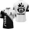 Custom Black & White Bowling Shirt for Men Custom Bowling Team Jersey Bowling Quarter-zip Shirt