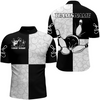 Custom Black & White Bowling Shirt for Men Custom Bowling Team Jersey Bowling Quarter-zip Shirt