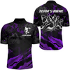 Custom Men Bowling Quarter-Zip Shirt Custom Multi Color Camo Bowling Jersey Bowling Team League Shirt