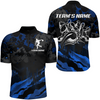 Custom Men Bowling Quarter-Zip Shirt Custom Multi Color Camo Bowling Jersey Bowling Team League Shirt