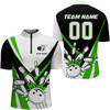 Custom Multi Color Bowling Quarter-Zip Shirt for Men Custom Name Number Bowling Team Shirt Bowlers Jersey