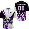 Custom Multi Color Bowling Quarter-Zip Shirt for Men Custom Name Number Bowling Team Shirt Bowlers Jersey