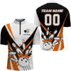 Custom Multi Color Bowling Quarter-Zip Shirt for Men Custom Name Number Bowling Team Shirt Bowlers Jersey