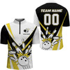 Custom Multi Color Bowling Quarter-Zip Shirt for Men Custom Name Number Bowling Team Shirt Bowlers Jersey