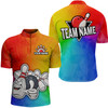 Custom Rainbow Custom Bowling Shirt for Men Bowling Jersey Bowling Team League Quarter-Zip Shirt