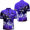 Custom Multi Color Bowling Shirt for Men Bowling Jersey Bowling Team League Quarter-Zip Shirt, Perfect Gift for Bowling Lovers