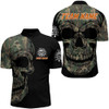 Custom Camo Bowling Shirt Custom Skull Bowling Jersey Men Bowling Quarter-Zip Shirt For Team