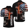 Custom American Bowling Quarter-Zip Shirt for Men Custom Skull Bowling Jersey Bowling Team, Gift for Bowler