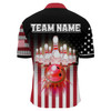 Custom American Bowling Jersey Men Custom Black Bowling Quarter-Zip Shirt Team Patriot Bowling Shirt